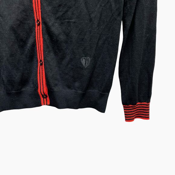 Maje Striped-trim Wool‎ Cardigan In Black Women’s Size 1 (Small) - Picture 5 of 10